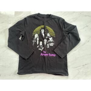 Gap kids true black Addams family graphic long sleeve t shirt sz 8 boys
